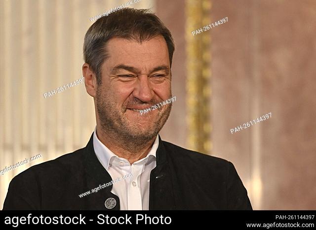 Markus SOEDER (Prime Minister Bavaria and CSU Chairman), grins, grimace, single image, trimmed single motif, half figure, half figure