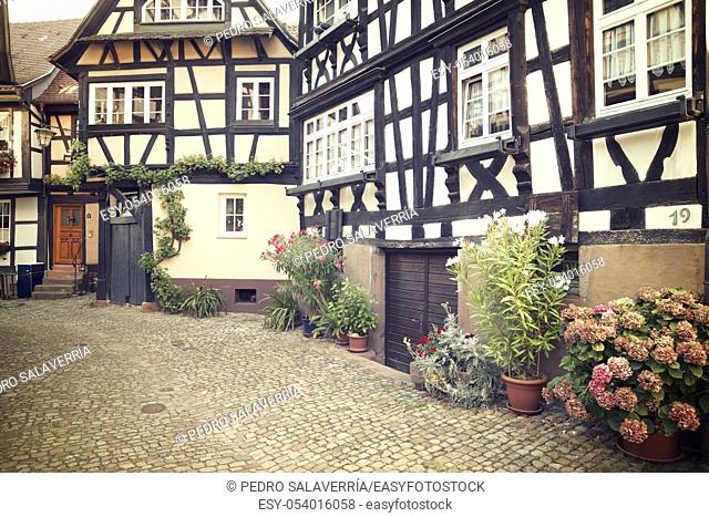 View of a typical street in the village of Gengenbach, Germany