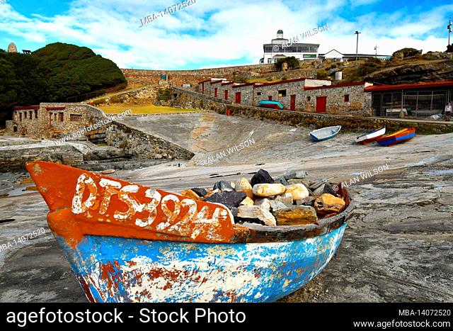 old fishing boats and buildings, old harbour, hermanus, southern cape, south africa