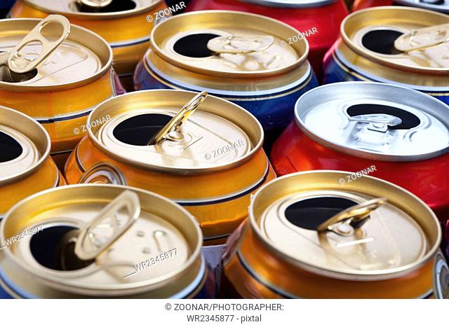 Empty beer aluminum cans