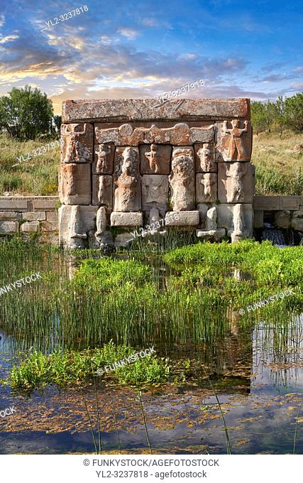 Eflatun P?nar ( Eflatunp?nar) Ancient Hittite relief sculpture monument and sacred pool, and its Hittite relief scultures of Hittite gods