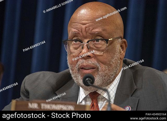 United States Representative Bennie Thompson (Democrat of Mississippi), Ranking Member, US House Committee on Homeland Security a at a hearing with United...