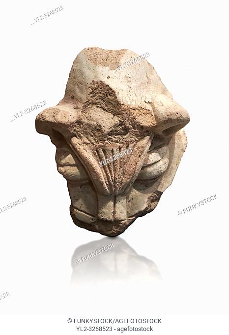 Hittite terra cotta head of a lion. Hittite Period 1650 - 1450 BC, Ortakoy Sapinuva . Çorum Archaeological Museum, Corum, Turkey