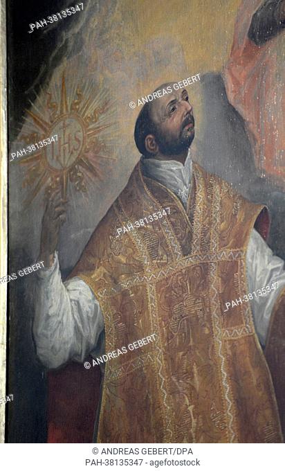 A painting of Ignatius of Loyola, the founder of the Society of Jesus, is pictured in St. Michael's Jesuit Church in Munich,  Germany, 14 March 2013