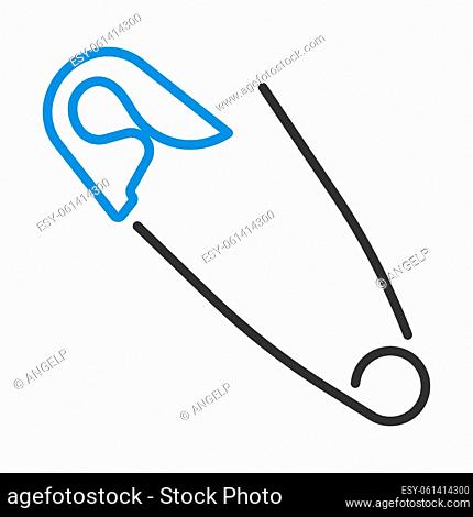 Tailor Safety Pin Icon. Editable Bold Outline With Color Fill Design. Vector Illustration