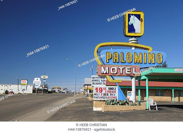 Motel Sign, Palomino, Old Route 66 nostalgia, Tucumcari, New Mexico, USA