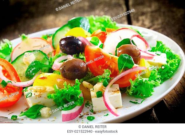 Plate of fresh Greek salad