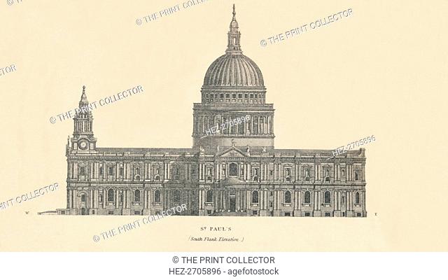 'St. Paul's - south flank elevation', 1889. Creator: W & AK Johnston