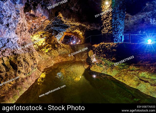 Volcanic caves in Sao Vicente - Madeira Portugal - travel background