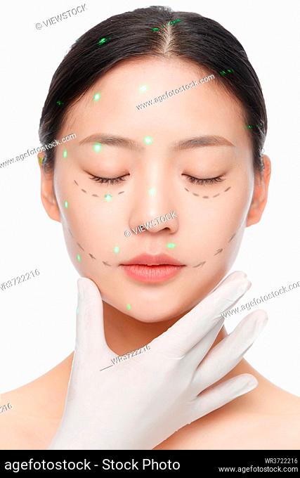 Do laser cosmetic young woman