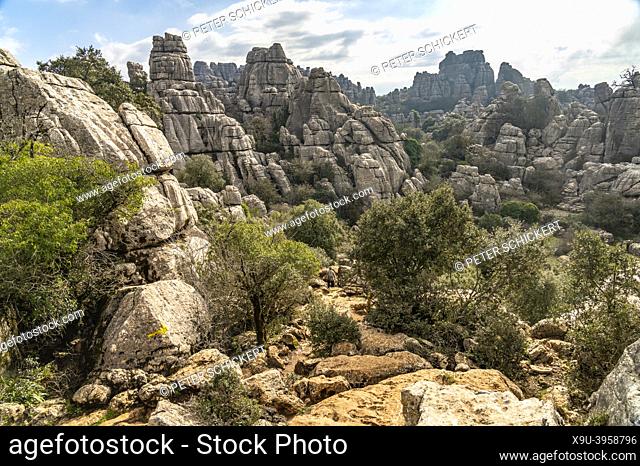 impressive karst landscape of the El Torcal de Antequera nature reserve, Andalusia, Spain