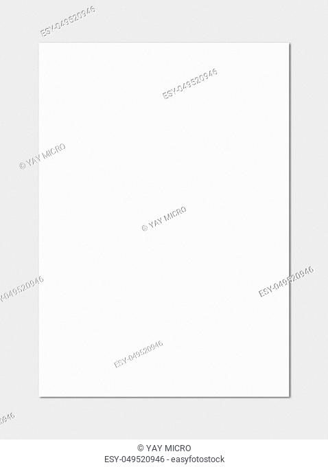 Blank White A4 paper sheet mockup template isolated on grey background