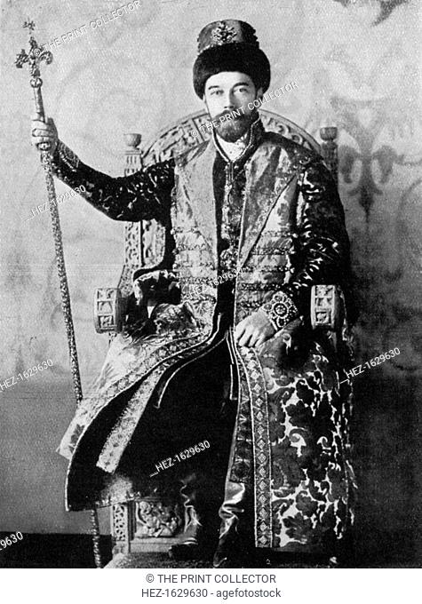 Nicholas II of Russia, 1894, (c1920). Portrait of Nicholas (1868-1918), last Emperor of Russia, King of Poland and Grand Duke of Finland