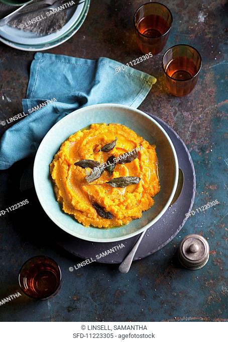 Sweet potato mash with butternut squash and sage