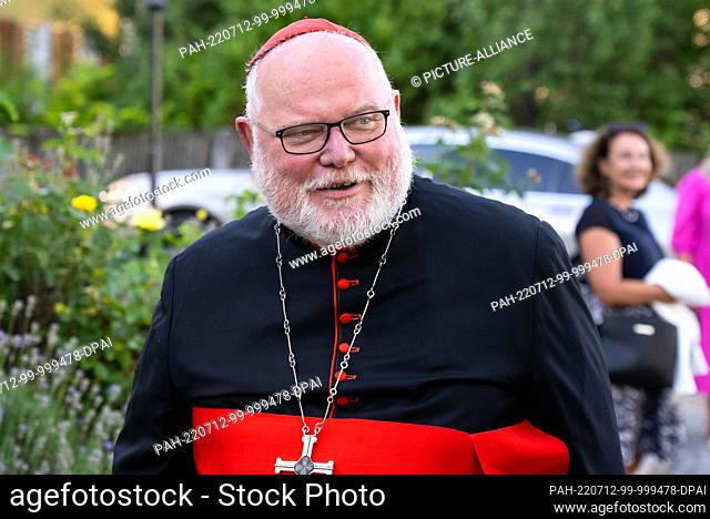 12 July 2022, Bavaria, Munich: Cardinal Reinhard Marx, Archbishop of Munich and Freising, attends the annual reception of the Archdiocese of Munich at the...