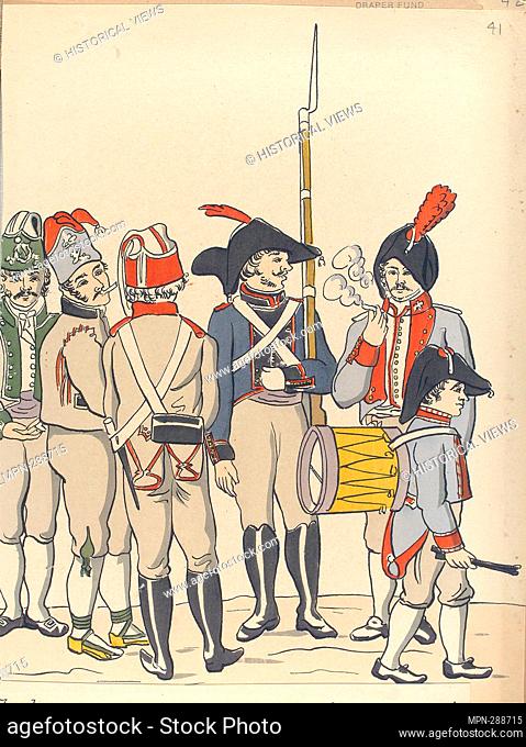 Fusiliers : 1. du reg-t des Asturies ; 2, 4, 5. du reg-t de la Princesse; 3. du reg-t de Guadalaxara (1806). Vinkhuijzen, Hendrik Jacobus (Collector)