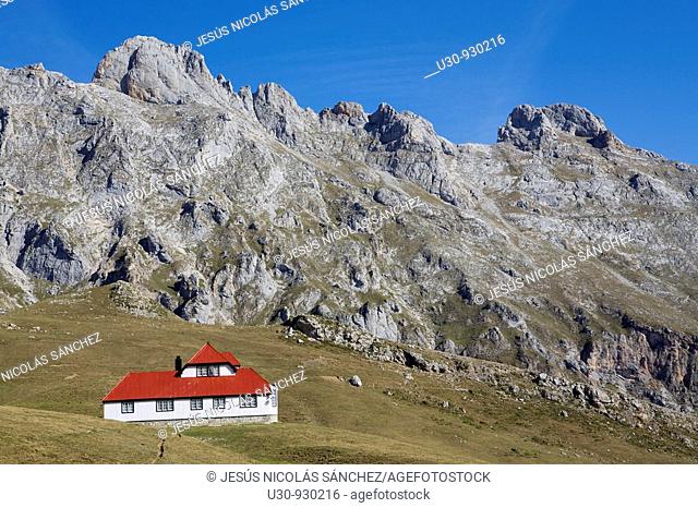 Chalet Real in the Urrieles massif of the Picos de Europa National Park, Cantabria, Spain