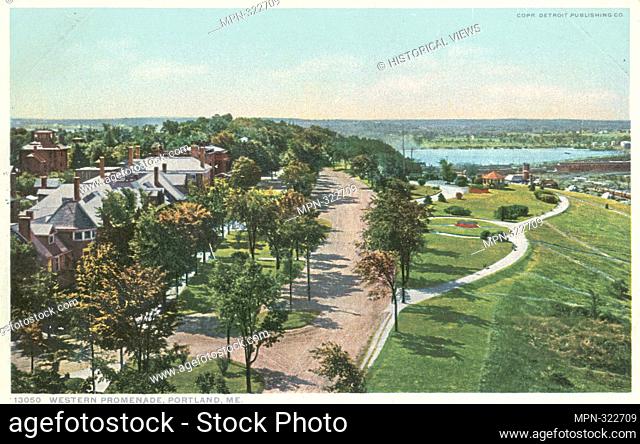 Western Promenade, Portland, Me. Detroit Publishing Company postcards 13000 Series. Date Issued: 1898 - 1931 Place: Detroit Maine