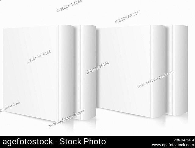 Set of three Blank book cover white