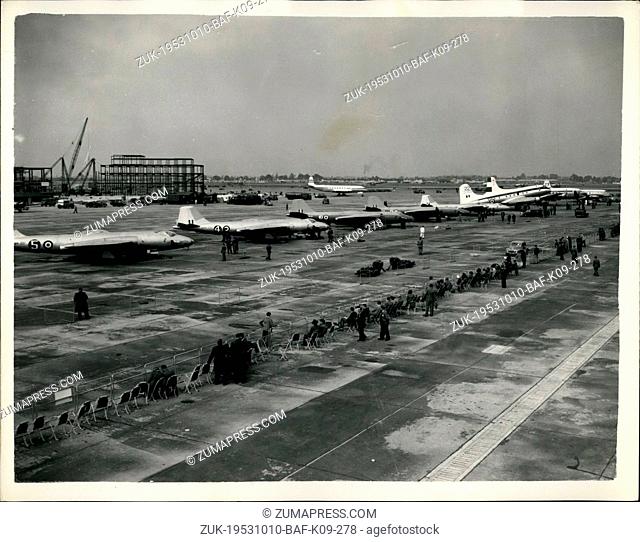 Oct. 10, 1953 - Duke Of Gloucester Starts The Air Race: The Duke of Gloucester dropped a green flag at London Airport this afternoon, and the 12