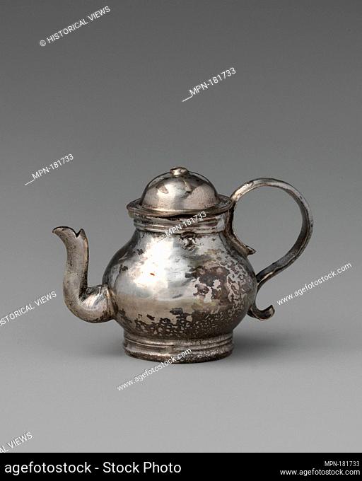 Miniature teapot with cover. Maker: David Clayton (British, active 1689); Date: late 17th-early 18th century; Culture: British