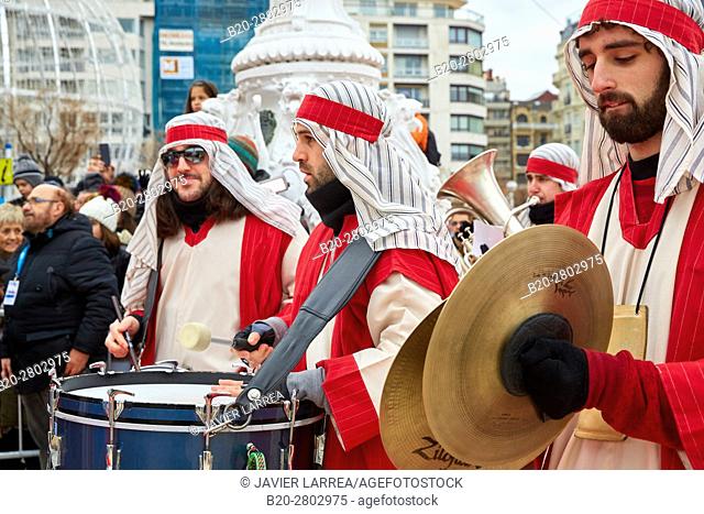 Cabalgata de Reyes Magos, Christmas, Donostia, San Sebastian, Gipuzkoa, Basque Country, Spain, Europe