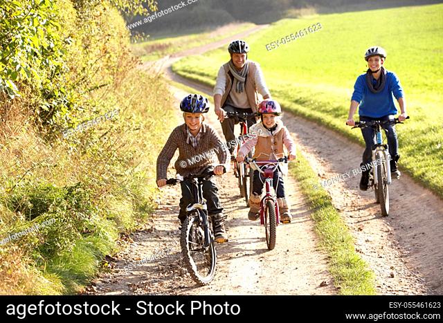 cycling, family, cycling, family outing