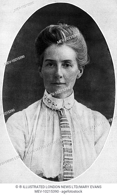 Photographic portrait of Edith Cavell, the nurse arrested by the Germans in August 1915 on charges of helping 200 Allied soldiers escape to the Netherlands