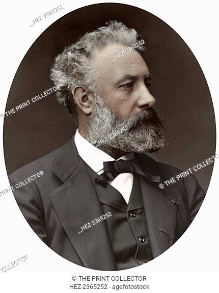 Jules Verne, French novelist, 1877. Verne is best known for his groundbreaking works of science fiction. From Men of Mark: a gallery of contemporary portraits...