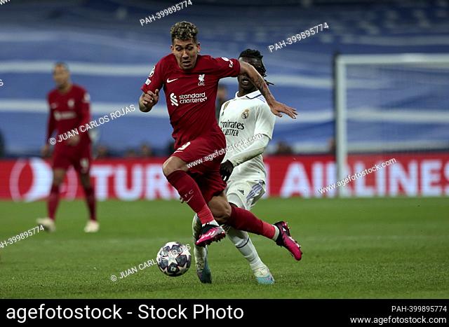 Madrid Spain; 03.15.2023.- Liverpool player Roberto Firmino. Real Madrid vs. Liverpool round of 16 match day 2 of 2 in the Champions League