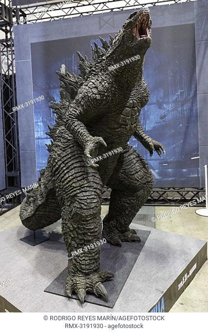 December 2, 2018, Chiba, Japan - A statue of Godzilla on display during the Tokyo Comic Con 2018 at Makuhari Messe International Exhibition Hall in Chiba