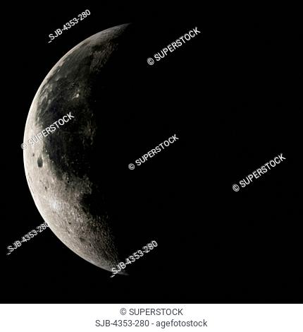 Digital Illustration of a Waning Crescent Moon