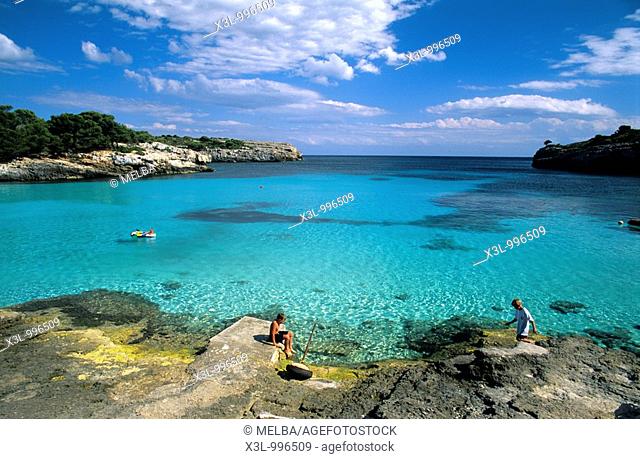 Beach or Cala Turqueta  Minorca  Balearic islands  Spain