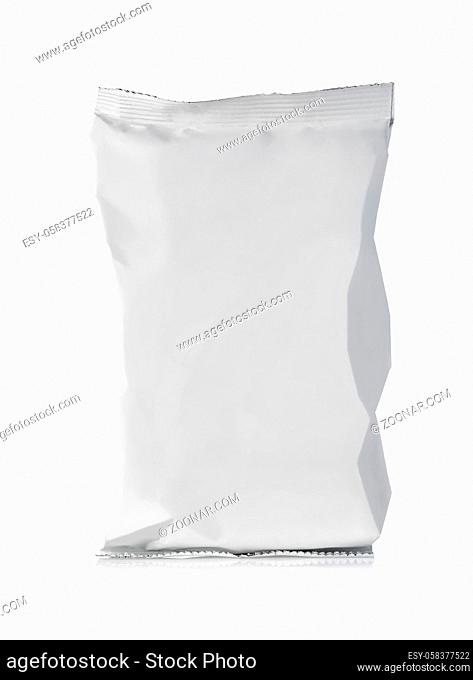 Blank packaging aluminium foil pouch isolated on white background