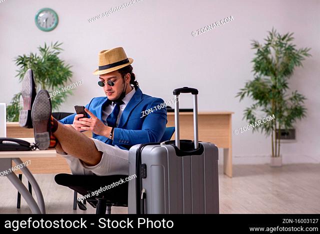 Businessman preparing for the trip during pandemic