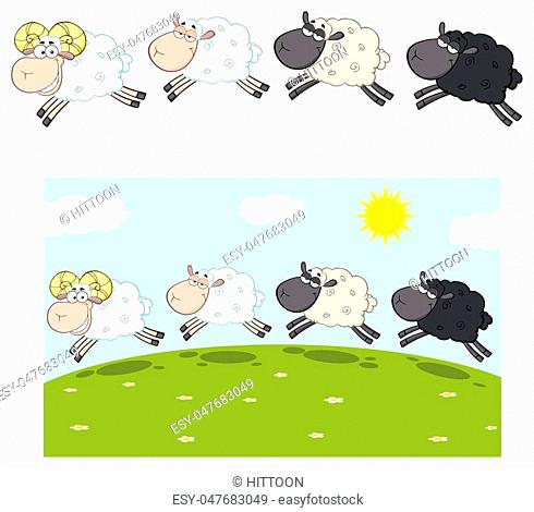 Sheep Cartoon Mascot Character Set 10. Vector Collection Isolated On White  Background, Stock Vector, Vector And Low Budget Royalty Free Image. Pic.  ESY-047683049 | agefotostock