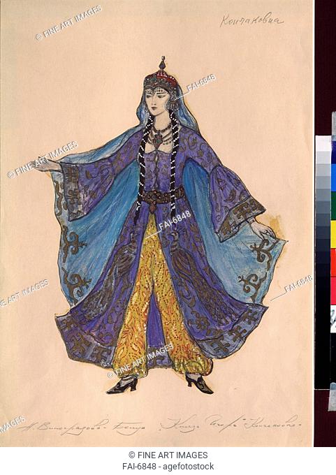 Costume design for the opera Prince Igor by A. Borodin. Vinogradova-Benois, Nina Alexandrovna (?-1986). Tempera on cardboard