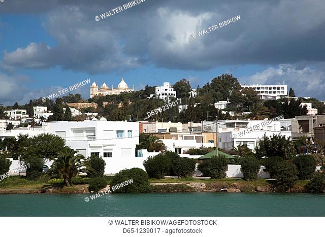 Tunisia, Tunis, Carthage, view of Byrsa Hill from Punic Naval Ports