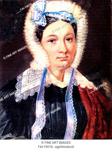 Portrait of Maria Kazimirovna Yushnevskaya (1790-1863), wife of Decembrist Alexander Yushnevsky. Bestuzhev, Nikolai Alexandrovich (1791-1855)