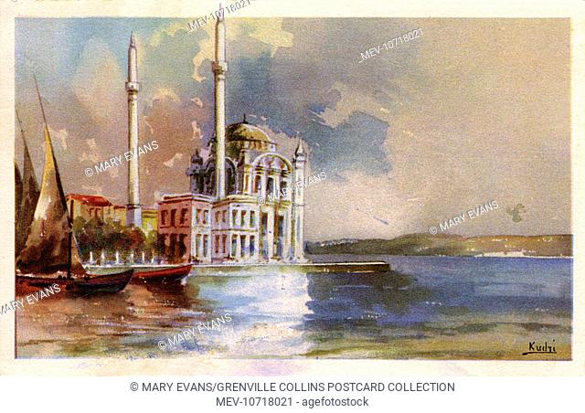 Ortakoy Mosque (Ortakoy Camii), officially the Buyuk Mecidiye Camii (Grand Imperial Mosque of Sultan Abdulmecid) in Besiktas, Istanbul, Turkey