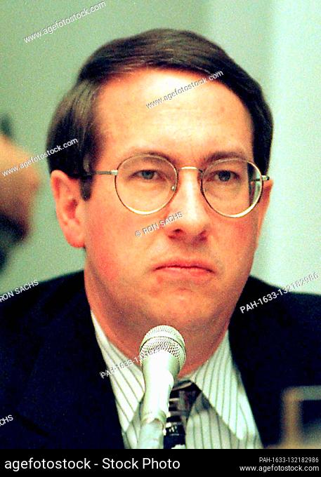 United States Representative Robert W. (Bob) Goodlatte (Republican of Virginia), a member of the US House Judiciary Committee listens to testimony on the...