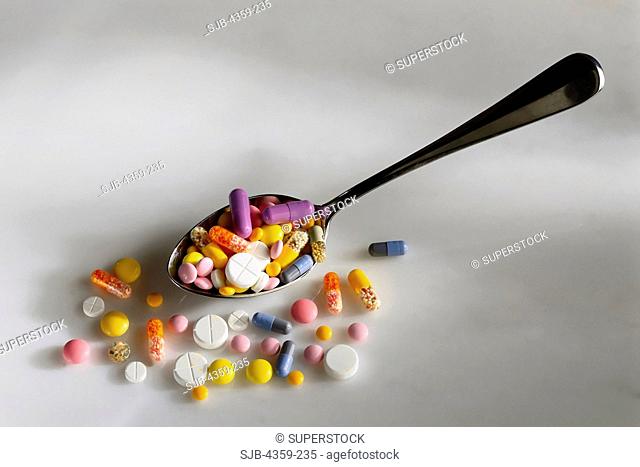 Pills and Tablets on Spoon