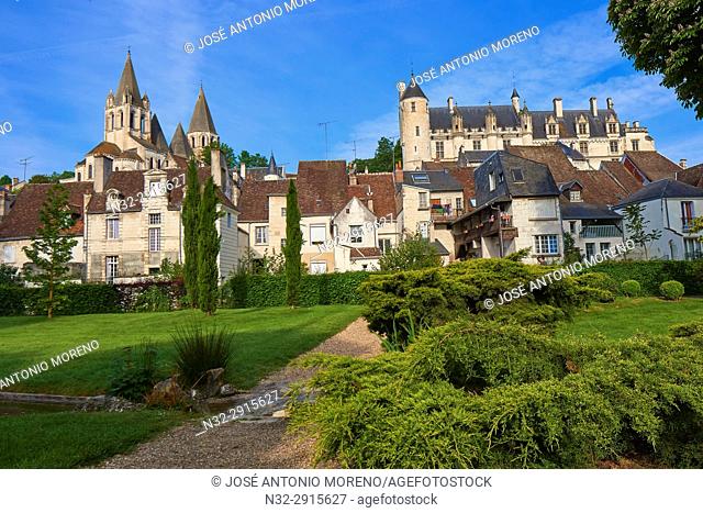 Loches, Castle, Logis Royal Castle, Chateau de Loches, Indre-et-Loire, Touraine, Pays de la Loire, Loire Valley, UNESCO World Heritage Site, France