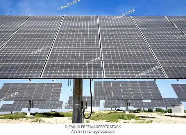 Solar panels in Arbeca (Lleida). Catalonia. Spain