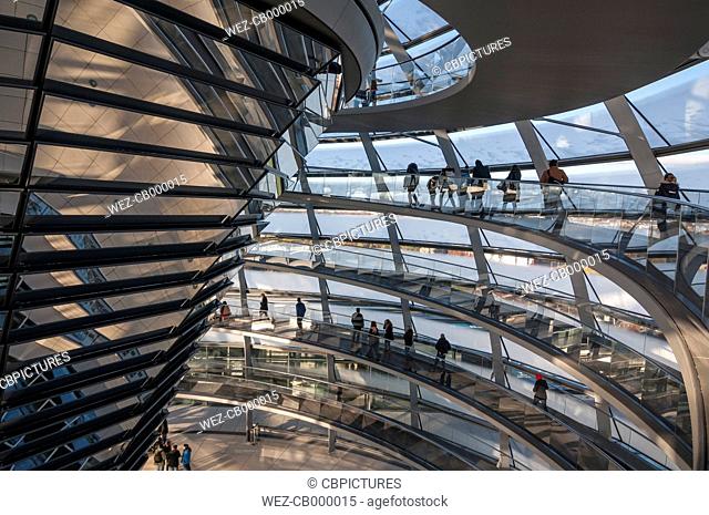 Germany, Berlin, Interior of Reichstag dome
