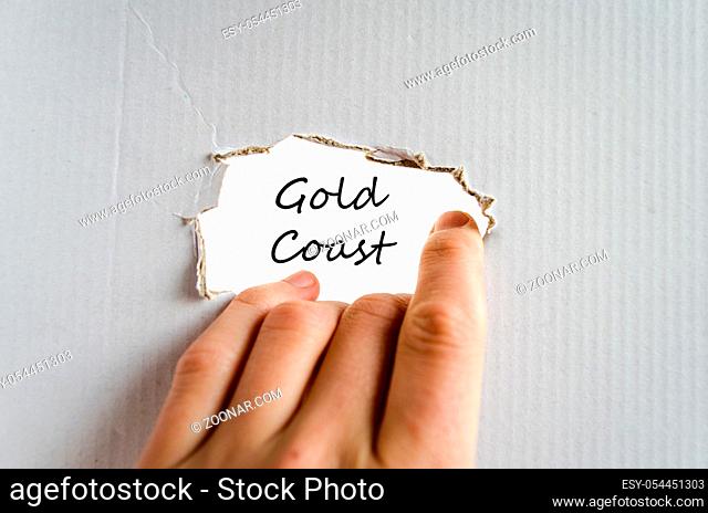 Gold coast text concept isolated over white background