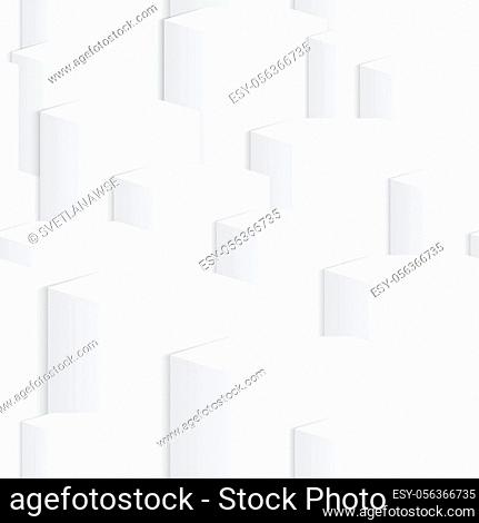 White seamless abstract background with 3D effect