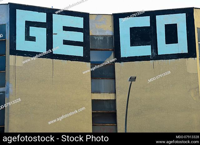 Tags, graffiti and writing in large letters, affixed by the writer Geco on walls, buildings and urban structures throughout the capital