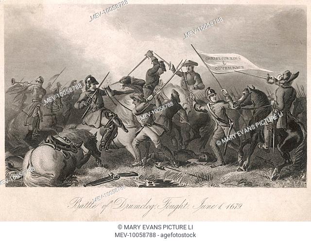 BATTLE OF DRUMCLOG Royal troops, under Claver- house, are defeated by the Covenanters - part of the long struggle of the Presbyterians for religious freedom