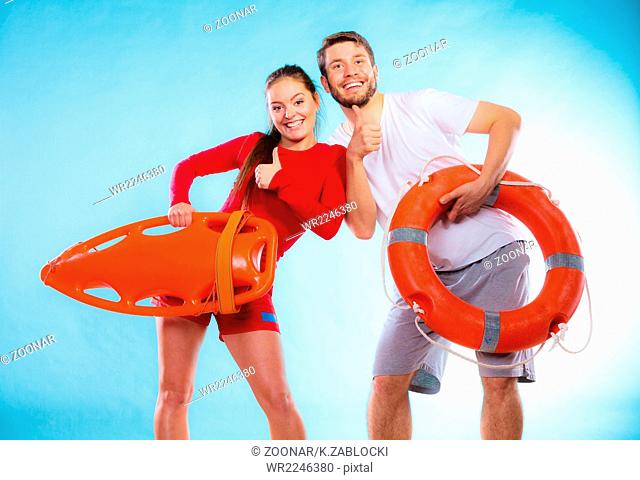 lifeguards on duty with equipment
